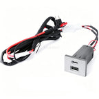 Dual USB Car Charger for Ford Focus 2 Mk2 2009-2011 QC3.0 + Type-C PD Fast Charging Socket No Wiring Damage