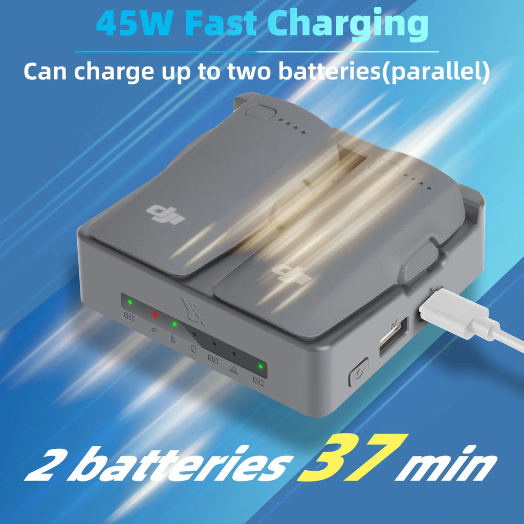 Two-Ways Battery Charging Hub For DJI NEO 2 Fast Battery Charger Box Portable Charging Case For DJI NEO 2 Drone Accessories