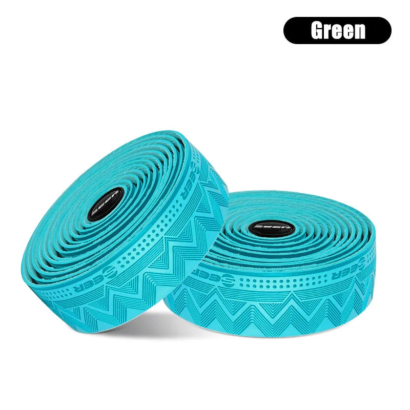SEER Anti-Slip Road Bike Handlebar Tape PU+EVA Silicone Shockproof Handle Bar Tape With Bar End Plugs Bicycle Accessories