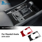 Mazda 3 Axela 2019-2025 Gear Shift Panel Trim Sticker Soft Carbon Fiber Black/Red