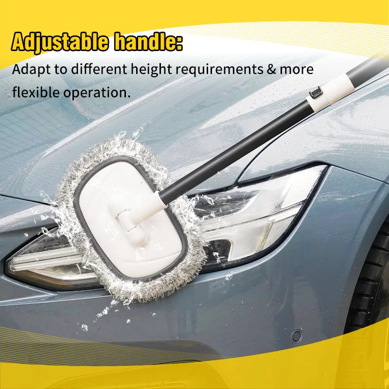 2025 New 15 Degree Bend Car Cleaning Brush Car Wash Brush 3-Section Broom Telescoping Long Handle Cleaning Mop Cleaning Tools