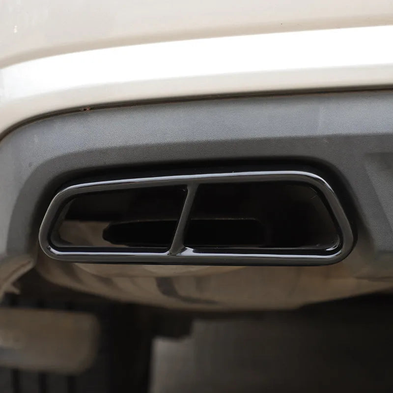For Audi A6 C7 2016-2018 Stainless Steel Car Tail Throat Pipe Modified Cover Car Exhaust Tail Pipes Decoration Frame Accessories