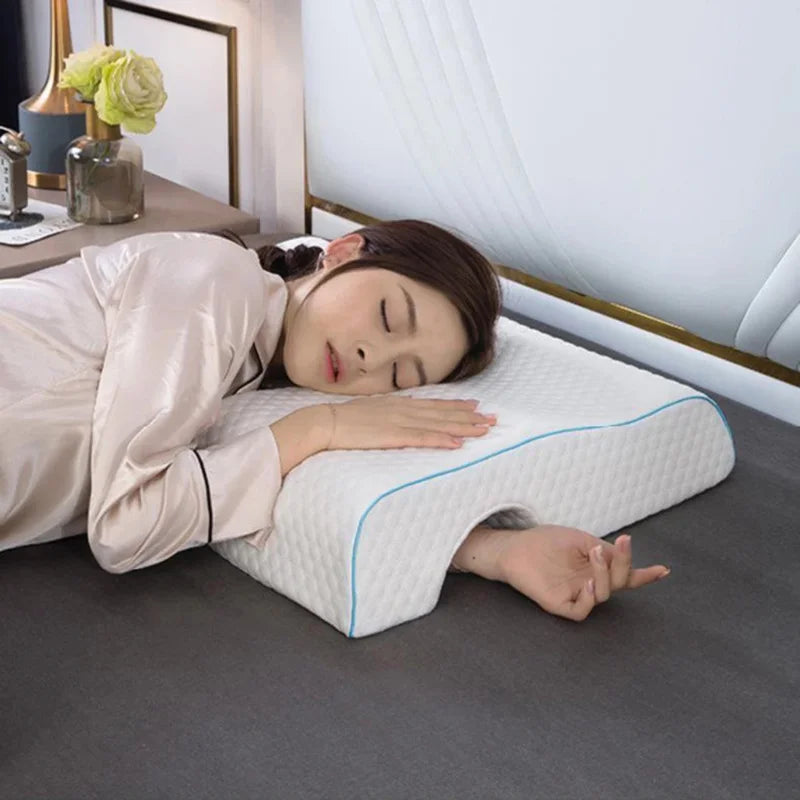 Arched Cuddle Couples Pillow with Slow Rebound and Breathable Memory Foam,Sleep Pillow for Anti Pressure Hand Protect Cervical