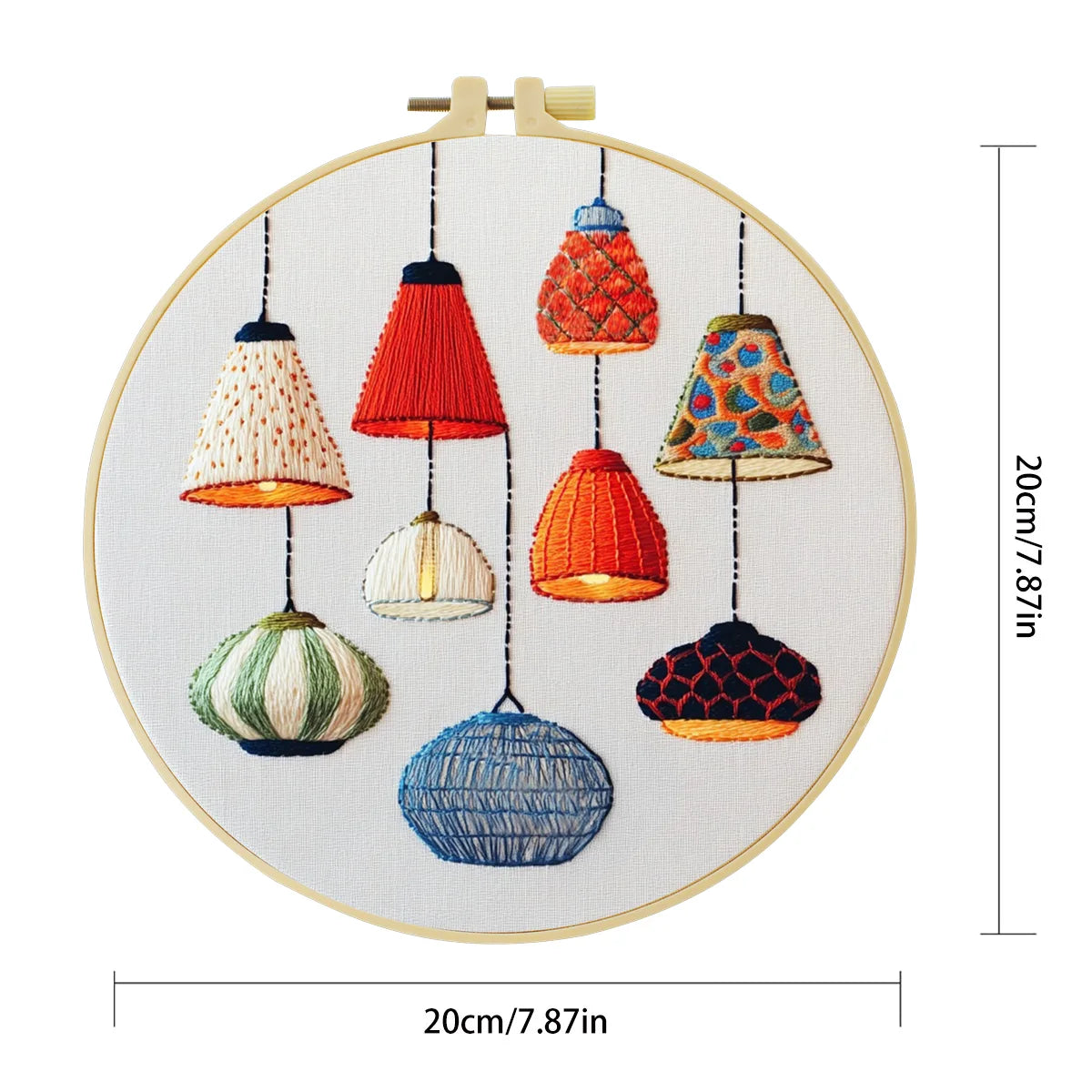 1pc 20X20CM/7.87inch Lighting fixtures Embroidery Starter Kit DIY kit Home Decor Craft Painting Needle Art