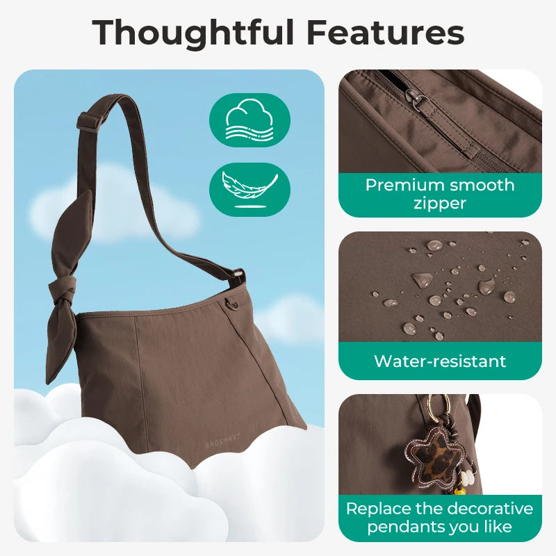 BAGSMART Shoulder Bags Women Versatile Tote Bag Lightweight Casual Commuting Crossbody Bag Underarm Hobo Bag