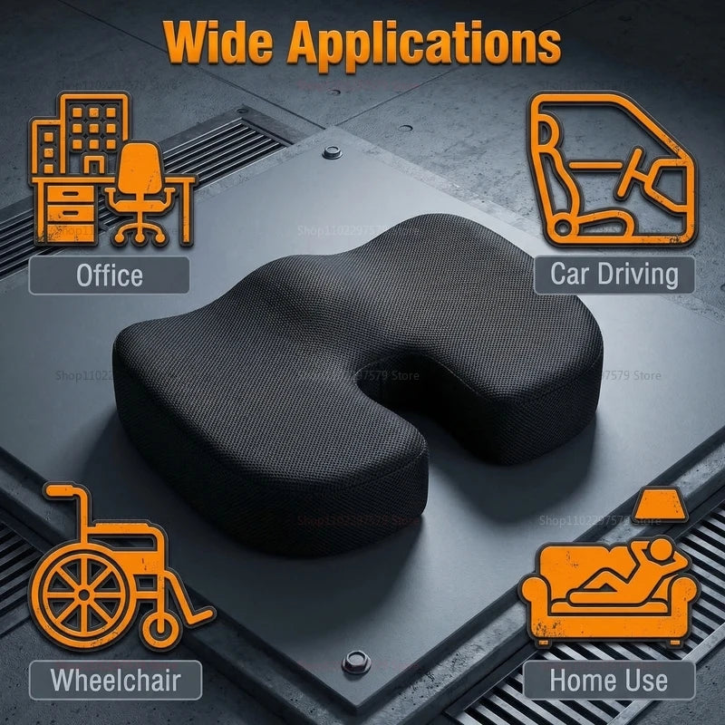 Travel Seat Cushion Memory Foam U-Shaped Pillow for Chair Car Office Hip Support Breathable Comfortable Pad Lumbar Back