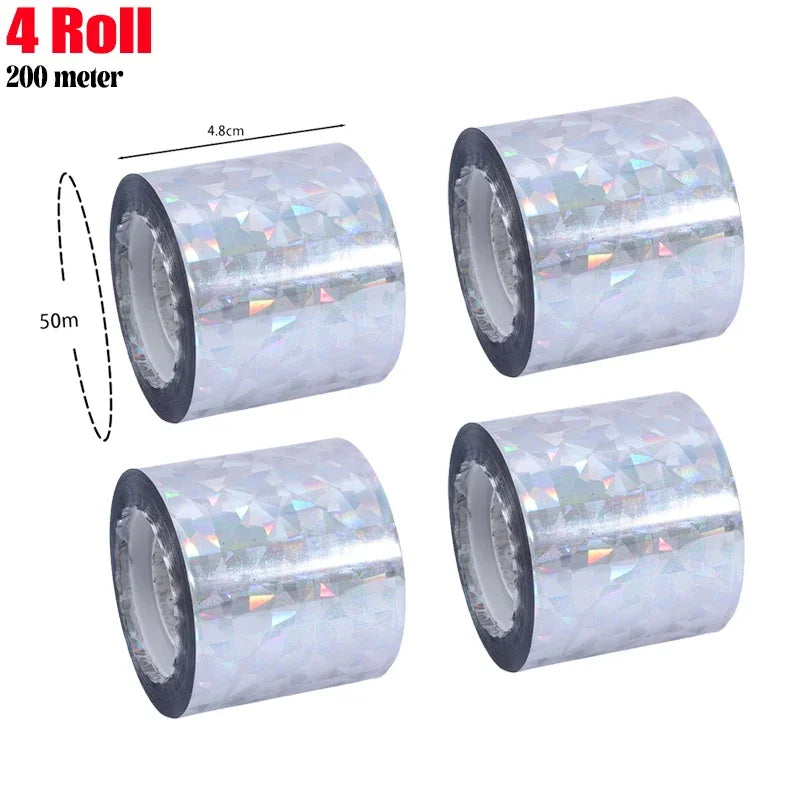 Bird Reflective Tape Repellent Pigeons Away Ribbon Anti Bird Laser Flash Tape Double Sided Garden Orchard Bird-proof Scare Tapes