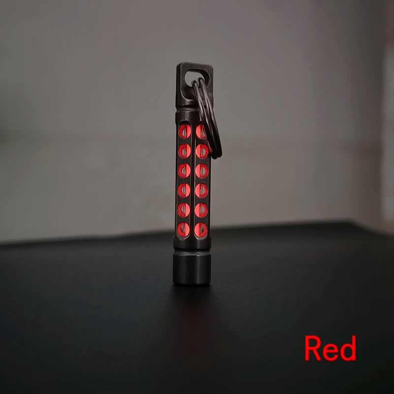 TItanium  Cage Luminous Night Signal Light Outdoor EDC Luminous 3.5*25mm Fluorescent Tube Self-illuminating Key Chain