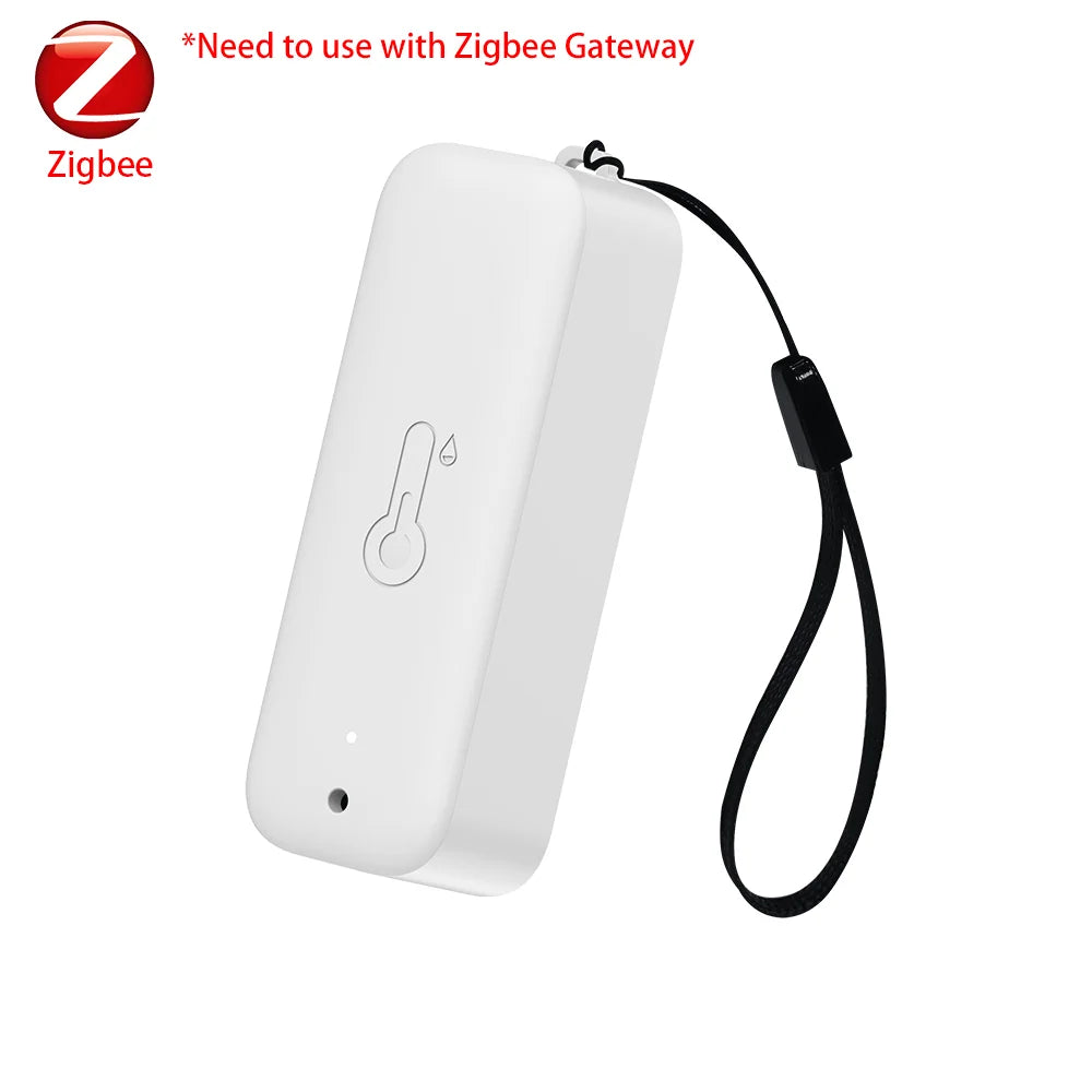 Tuya Zigbee Outdoor Temperature Humidity Sensor Thermometer Smart Life Work with Google Assistant ,IP65 Waterproof+Hanging Rope