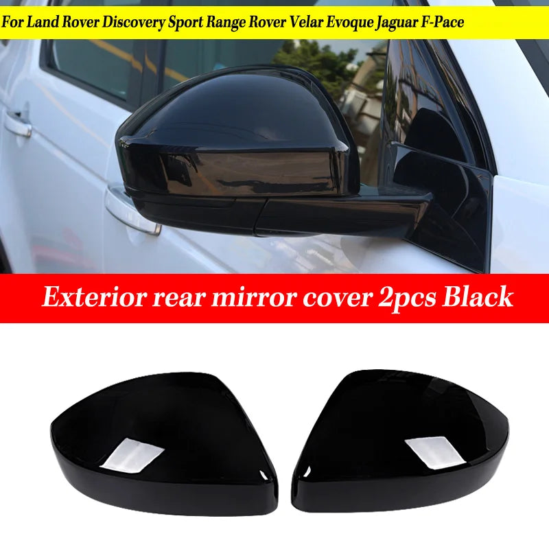 2Pcs Car Look Carbon Fiber Rearview Rear View Mirror Cover For Land Rover Discovery Sport Range Rover Velar Evoque Jaguar F-Pace