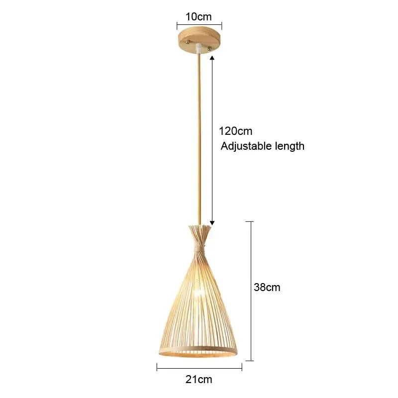 Newest Bamboo Pendant Lamps Ceiling Lights Rattan Wicker Lustre Hand Knit Braiding Suspended Home Dining Braided Decoration HOT