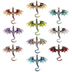 10Pcs Alloy Dragon Shape Charms Stylish Cartoon Spread Wing Dragon Enamel Pin Creative Jewelry Accessories Lapel Brooch Badge