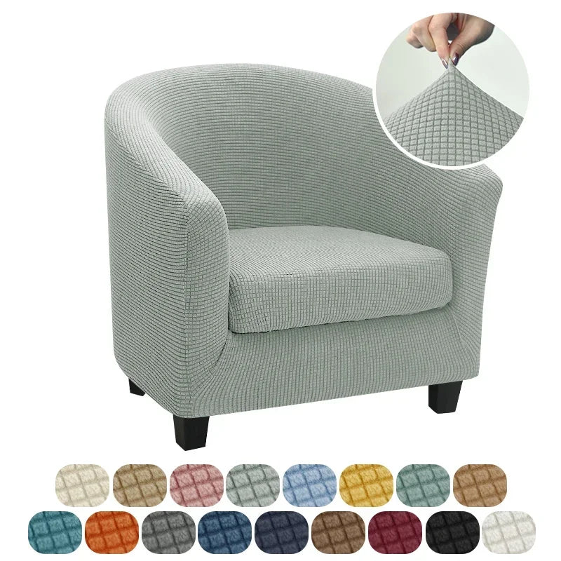 Jacquard Club Tub Chair Cover Stretch Accent Armchair Slipcover Cushion Cover Elastic Single Sofa Slipcovers for Living Room