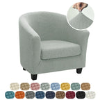 Jacquard Club Tub Chair Cover Stretch Accent Armchair Slipcover Cushion Cover Elastic Single Sofa Slipcovers for Living Room