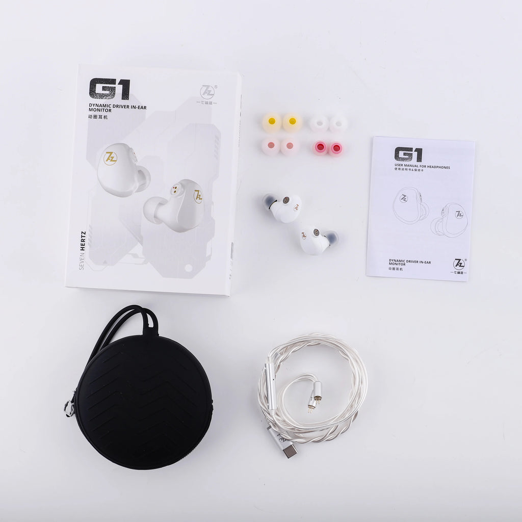 7HZ G1 10mm Dynamic Driver In-Ear Monitor Hifi Earphones with Stable and Reliable 0.78mm 2-Pin Replaceable Cable