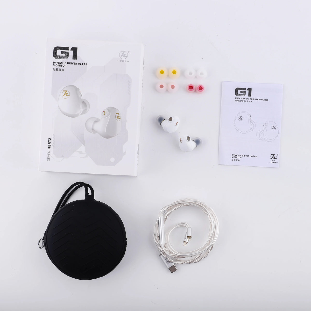 7HZ G1 10mm Dynamic Driver In-Ear Monitor Hifi Earphones with Stable and Reliable 0.78mm 2-Pin Replaceable Cable