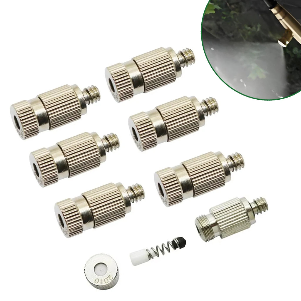 50Pcs 3/16 Inch Thread High Pressure Fog Nozzle Misting Cooling Humidity Sprayer Home Garden landscaping Disinfection Nozzles