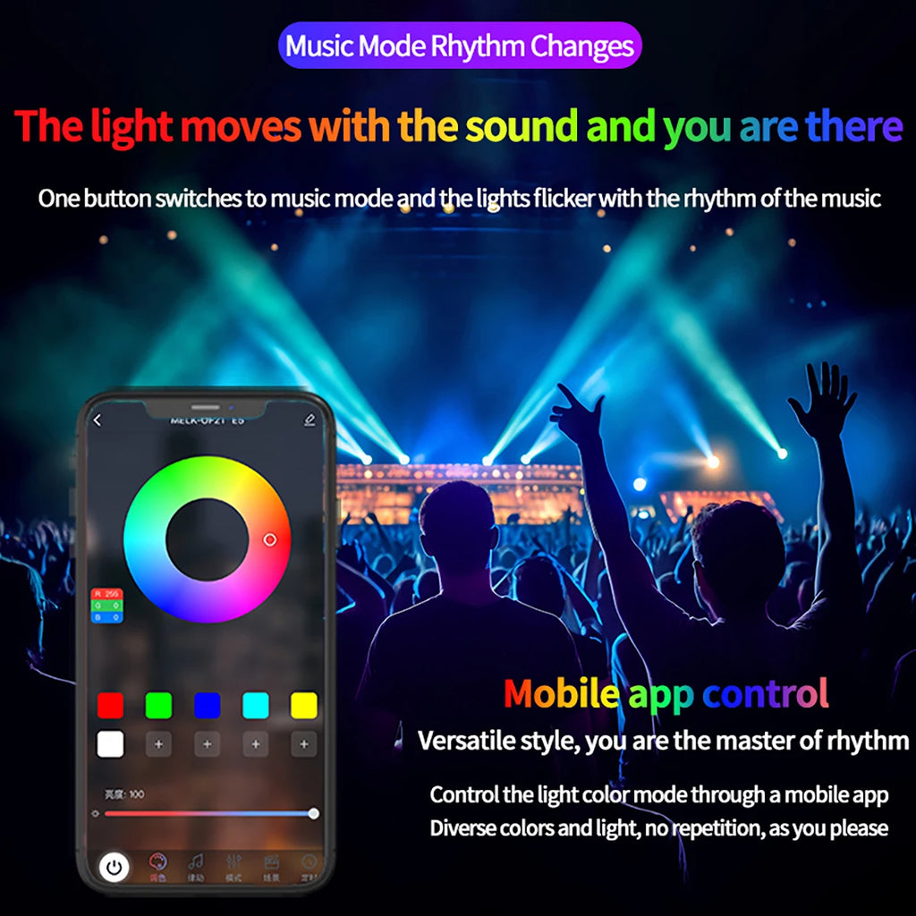 150cm Car Sunroof Ambient Lights LED Skylight Symphony RGB Interior Wide Acrylic Strip Decoration APP Control accessories 12V