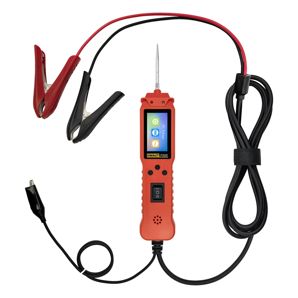 HWAUT P200 P100 24V 12V Automotive Probe Pen Car Tester DC Voltage Resistant Meter Circuit Battery Scanner Auto Diagnostic Tool