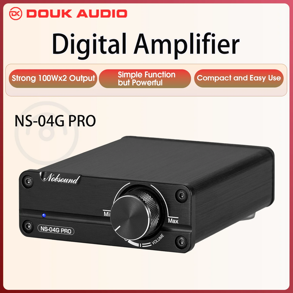 Douk Audio NS-04G PRO HiFi 2.0 Channel Mini Class D TPA3116 Digital Amplifier Stereo Audio Amp 100W*2 For Speaker