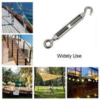 5PCS Hook And Eye OC Type Turnbuckle Size Stainless Steel 304 Heavy Duty Rigging Sailing Hardware Turnbuckle Wire Rope Tension