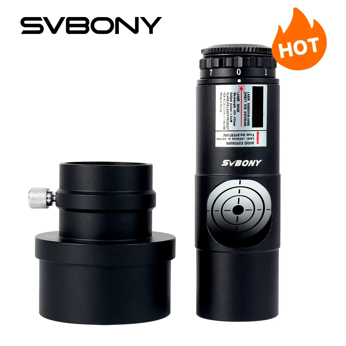 SVBONY 1.25" Telescope Collimator 2" Adapter Newtonian Reflector Telescope for Astrophotography 7 Brightness Level