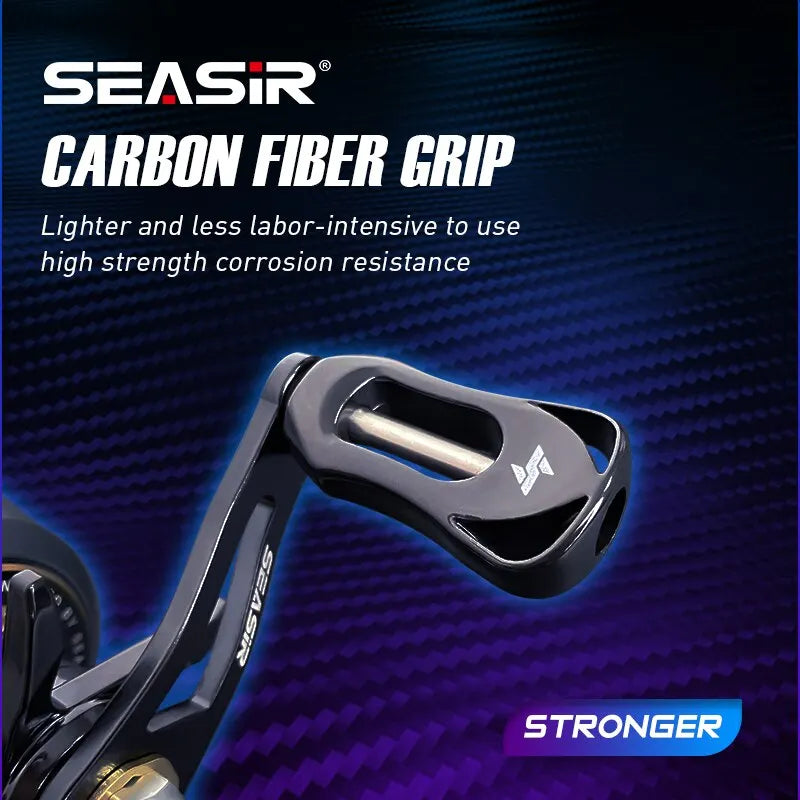 SEASIR Cast-X Baitcasting Reel 7.3:1 HS Gear Ratio Aluminum Double Spool Carbon Grip Metal BFS Micro Fresh Seawater Fishing Coil