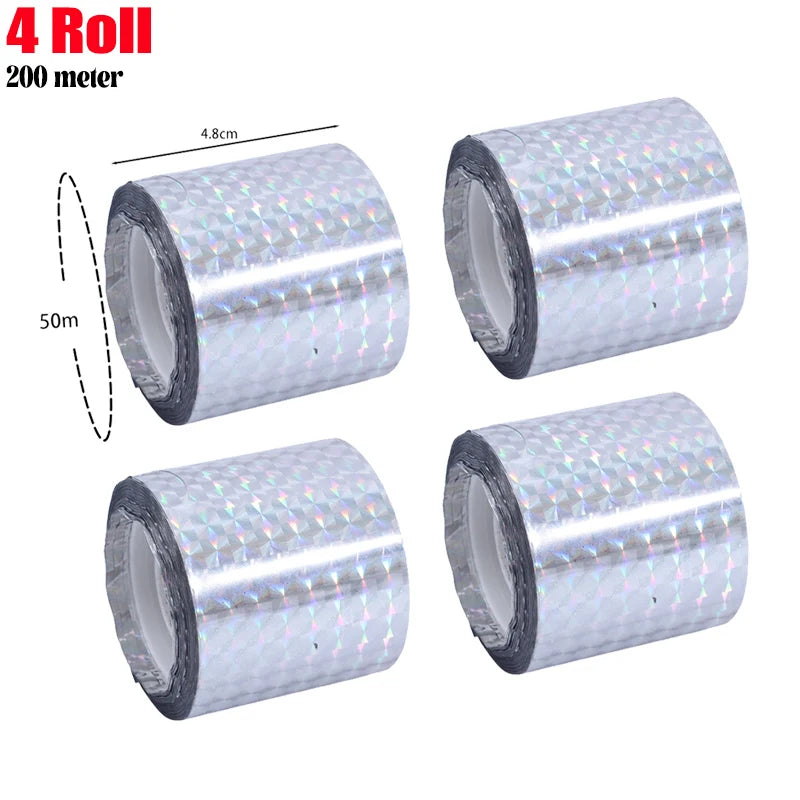 Bird Reflective Tape Repellent Pigeons Away Ribbon Anti Bird Laser Flash Tape Double Sided Garden Orchard Bird-proof Scare Tapes