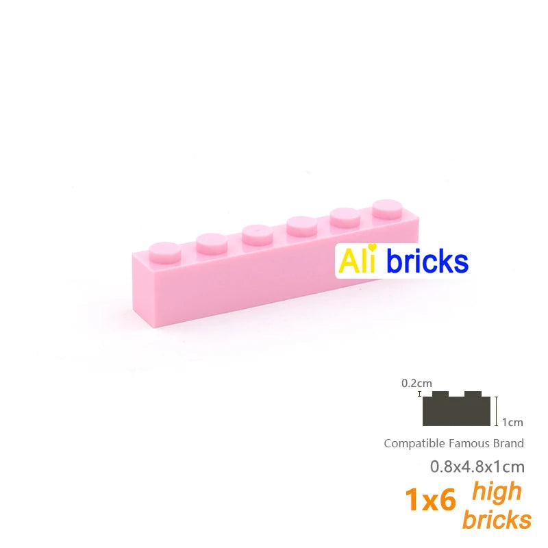 20pcs/lot Bulk Blocks Building Bricks Thick 1X6 Educational Assemblage Construction Toys for Children Size Compatible With 3009