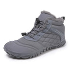Men's Women's Winter Barefoot Hiking Boots, Slip On Warm Zero Drop Snow Boot, Wide Toe Box Ankle Booties, Minimalist Waterproof