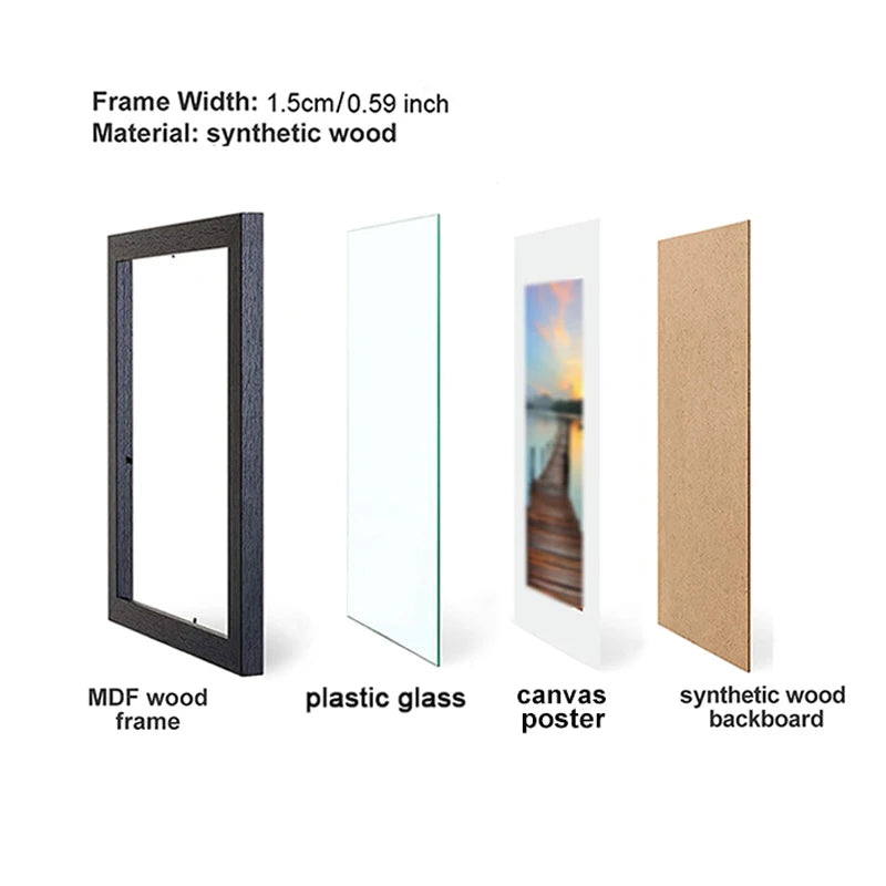 14pcs 4x6 Inch Wooden Picture Frames No Mat, Tabletop or Wall Display for Photos