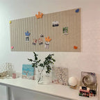 Felt Wall Sticker Display Board for Classroom Photo Wall, 2pcs Set, Grey Yellow Camel