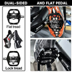 BUCKLOS Pedals MTB Bike Flat Pedal Platform Bearing Dual Function Fit SPD System Aluminum Alloy Mountain Bike Pedal Bicycle Part