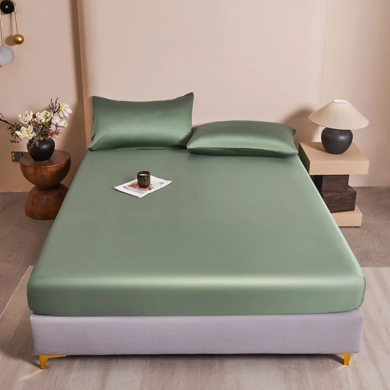 Mulberry Silk Fitted Sheet Natural Silk Bed Cover Queen King Size Bed Cover Customized Size Luxury High-End Silk Bedding Sheets