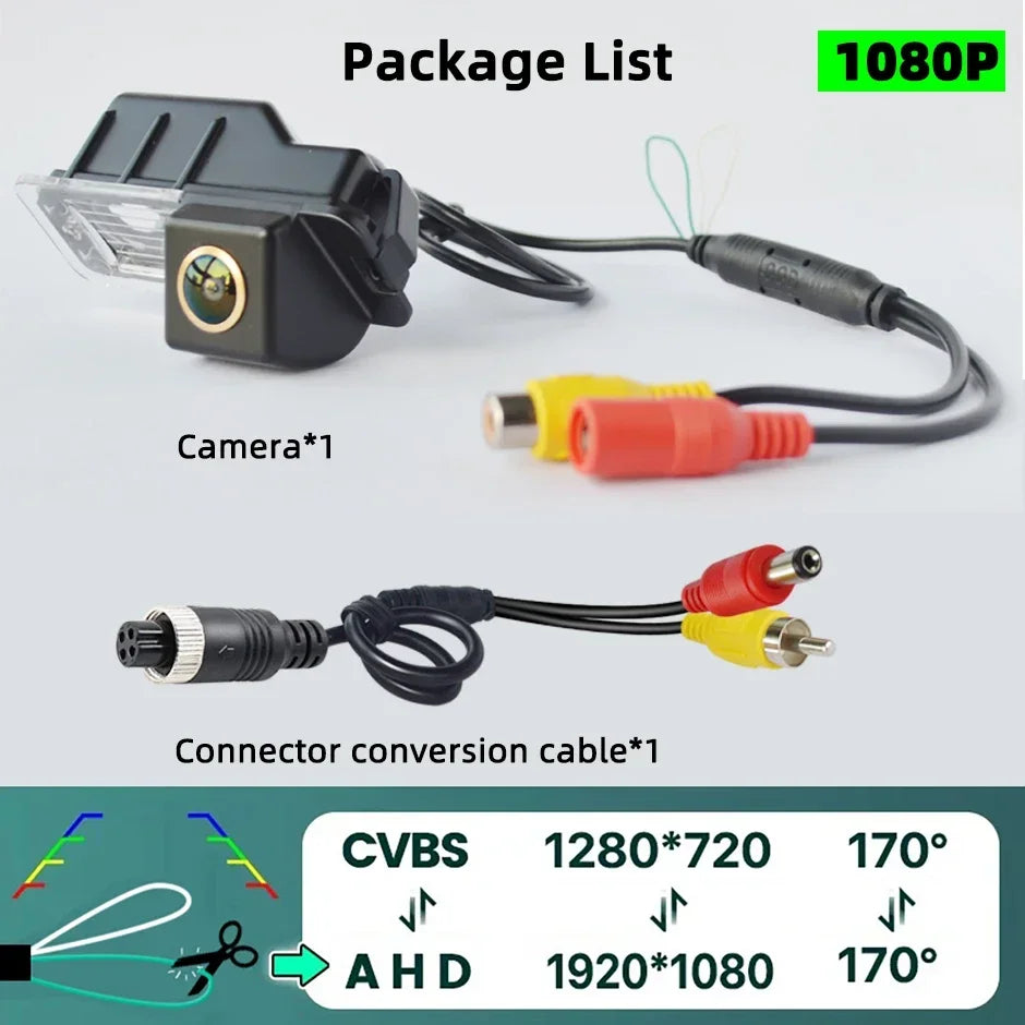 Rear View Reverse 170° Backup Camera CVBS AHD  Night Vision For VW Volkswagen Polo 6R Golf 6 Passat CC MK6 Magotan Bora