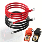 D2 battery(pure copper)10AWG cable,positive and negative terminals. Suitable for cars, motorcycles, trucks and other equipment