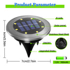 8pcs Solar Outdoor Lights Yard Driveway Step Decor Light Waterproof Solar Pathway Lights Bright In-Ground 8led Solar Garden Lamp