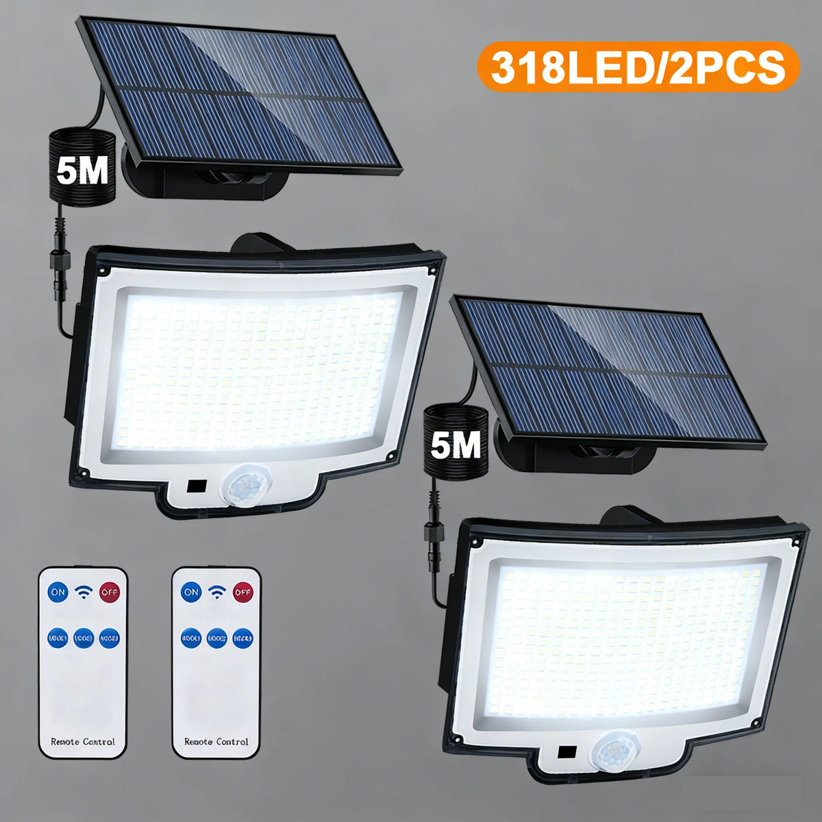 Solar Lights Outdoor 400LED Remote Solar Security Lights Outdoor Motion Sensor Waterproof Solar Wall Lamp Garden Patio Yard