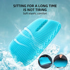 TPE gel honeycomb seat cushion, breathable chair pad, sky blue