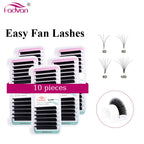 10 Case Easy Fanning Eyelash Extensions Faux mink Flare Soft Eye Lashes Russian Volume Eyelash Extensions Cilia Silk Lashes