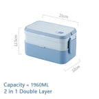 Picnic Lunch Box Bamboo Fiber 3in1 Double Layer Microwavable Bento Box Food Storage Containers school Child Lunch Boxes for Kids