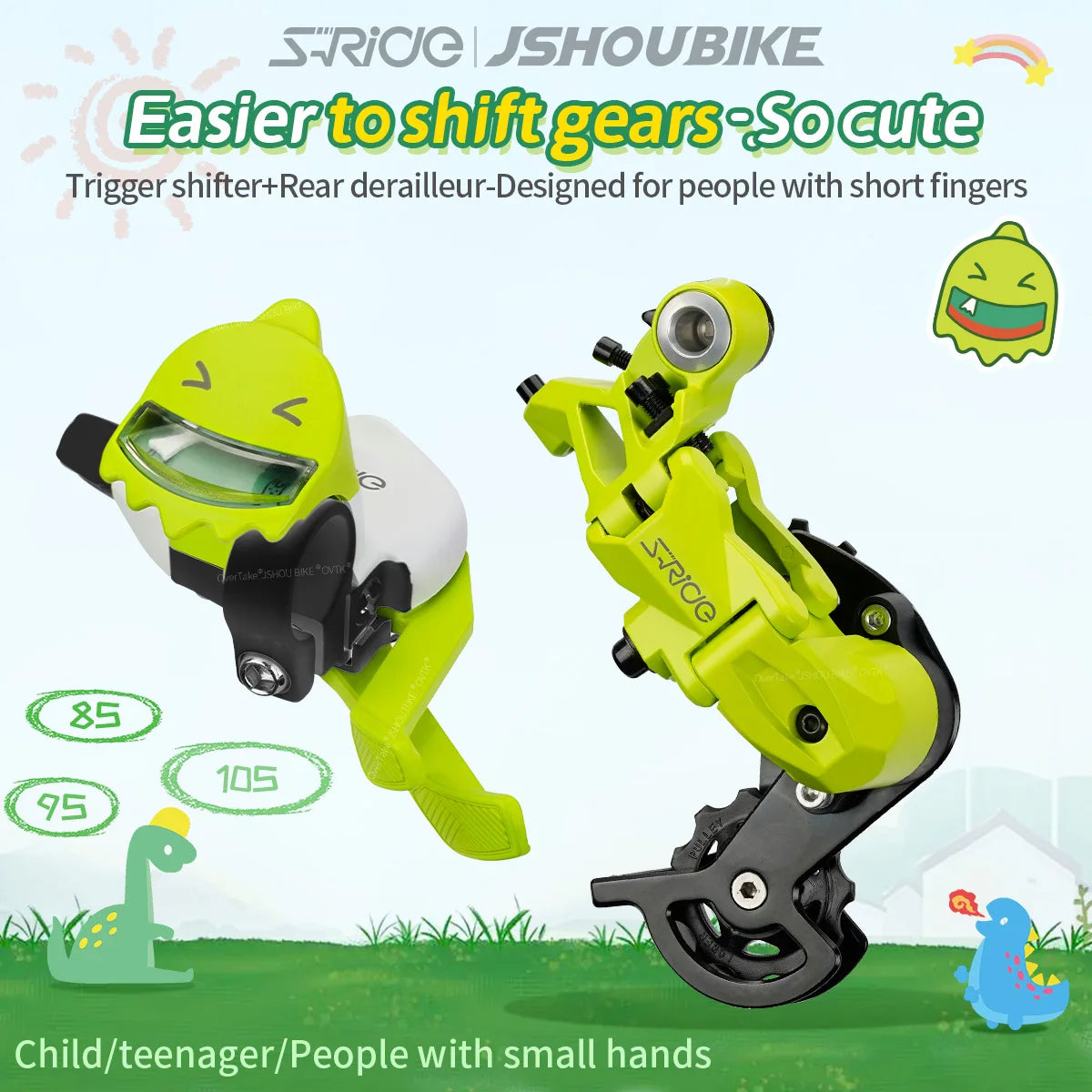 S-RIDE K Series Bike Shifter + Rear Derailleur Set 7/8/9/10 Speed K200/K300/K500