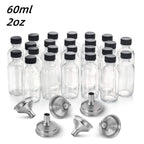 10/20/30Pcs Modern Glass Liquid Bottles with Lids, Suitable for Ginger Juice, Oil, Mini-60Ml Eco-Friendly Juice Containers, Hand Wash Only, Bpa-Free, Perfect for a Healthy Lifestyle, No Electricity Required. Equipped with a Liquid Pouring Funnel.