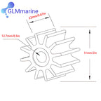 804696 875808 Water Pump Impeller Kit For Volvo Penta D1 D2 MD22 Marine Engine 897055 22222936 Replace 3586497 Sierra 18-3080