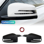 Carbon Fiber Look Black Rearview Side Mirror cover Caps for Mercedes-Benz W176 W246 W204 W212 W221 C117 X204 X156 ABS