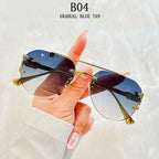 Rimless Designer Sunglasses Women Trendy Luxe Fashion Sunglasses Men Vintage Glasses Lentes De Sol Mujer Lunette Soleil Femme