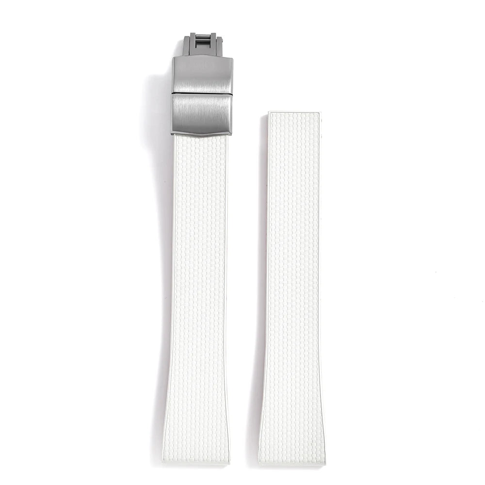 Original Stripess CTS FKM Rubber Watch Strap 20mm For D-elug FKM CTS Watchband Quick Release Silver Butterfly Buckle Cut To Size