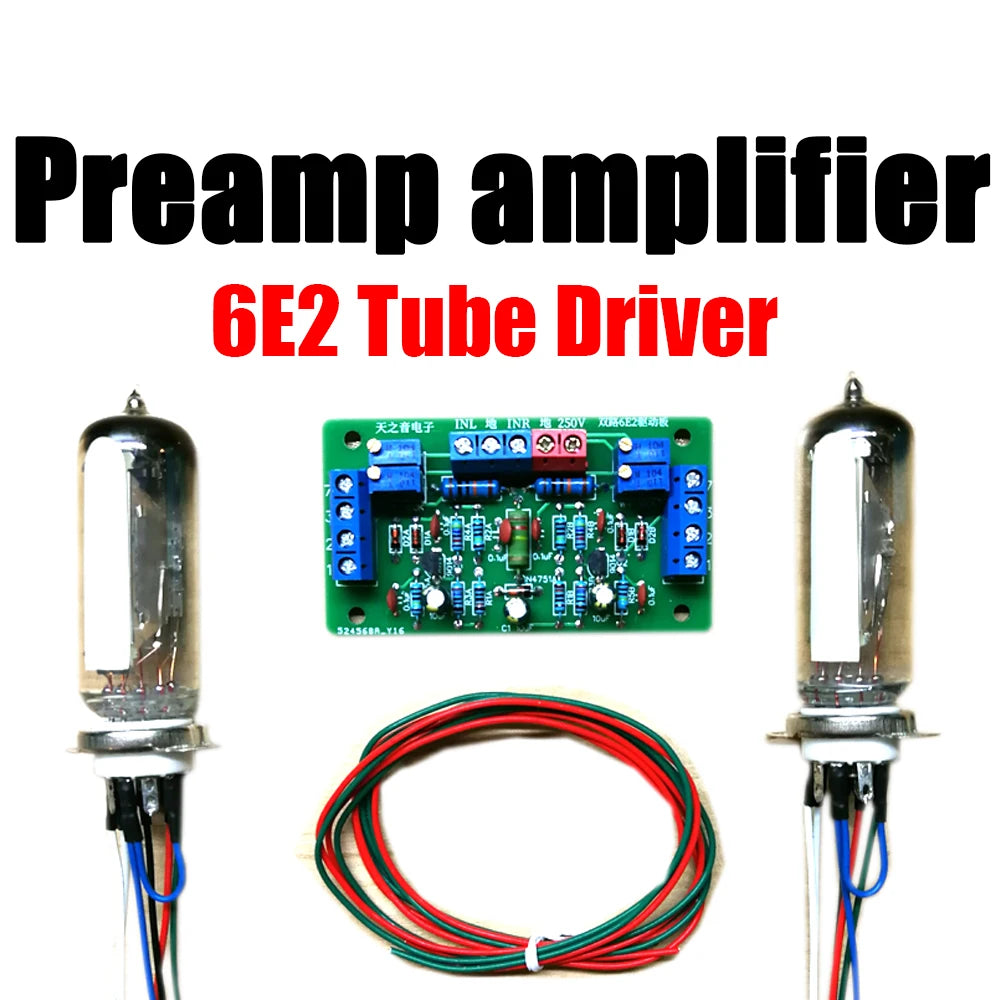 Dual 6E2 Tube Cat Eye Driver Board DIY Fluorescent Tube POWER Amplifier Volume Level Indicator Preamp