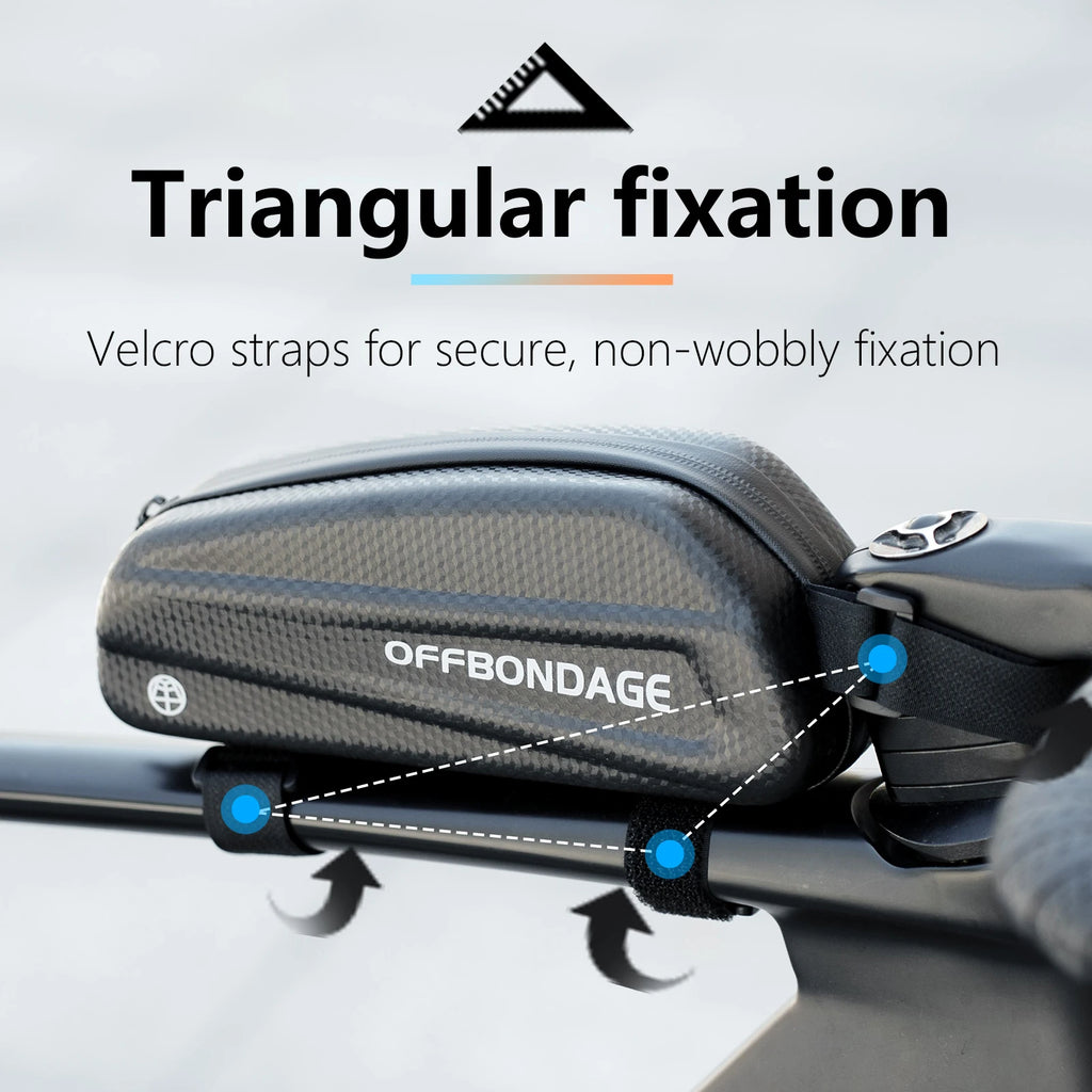 OFFBONDAGE Hard Shell Bike Front Bag 0.8L EVA Waterproof Bicycle Bag MTB Road Bike Top Tube Bag Cycling Storage Bike Accessories