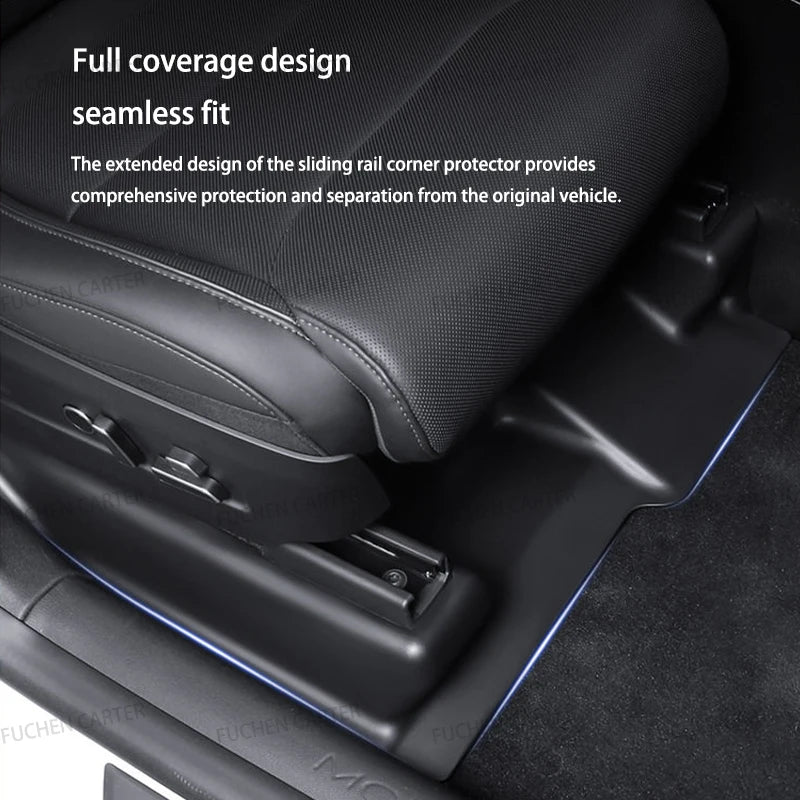 For Tesla New Model YL 2026 TPE Under Seat Corner Guard Seat Front Rear Seat Slide Rails Protector Cover Anti-Kick Accessories